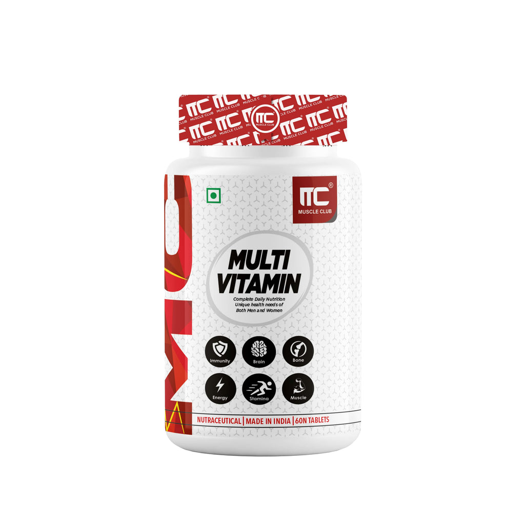 Muscle Club Multivitamin Tablets for Men & Women (60 Tabs) | Daily Essential Vitamins | GP Fitness