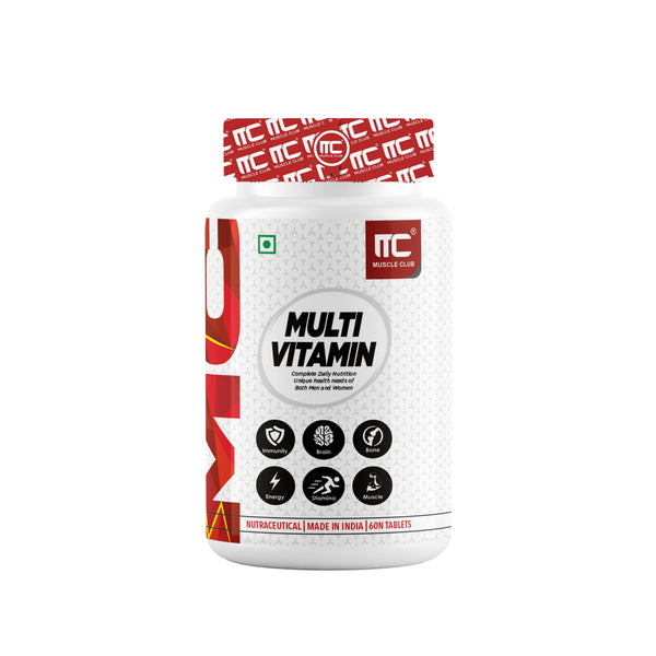 Muscle Club Multivitamin Tablets for Men & Women (60 Tabs) | Daily Essential Vitamins | GP Fitness