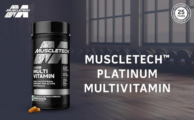 MuscleTech Platinum Multivitamin with Vitamin C for Immune Support | Daily Health Formula | GP Fitness