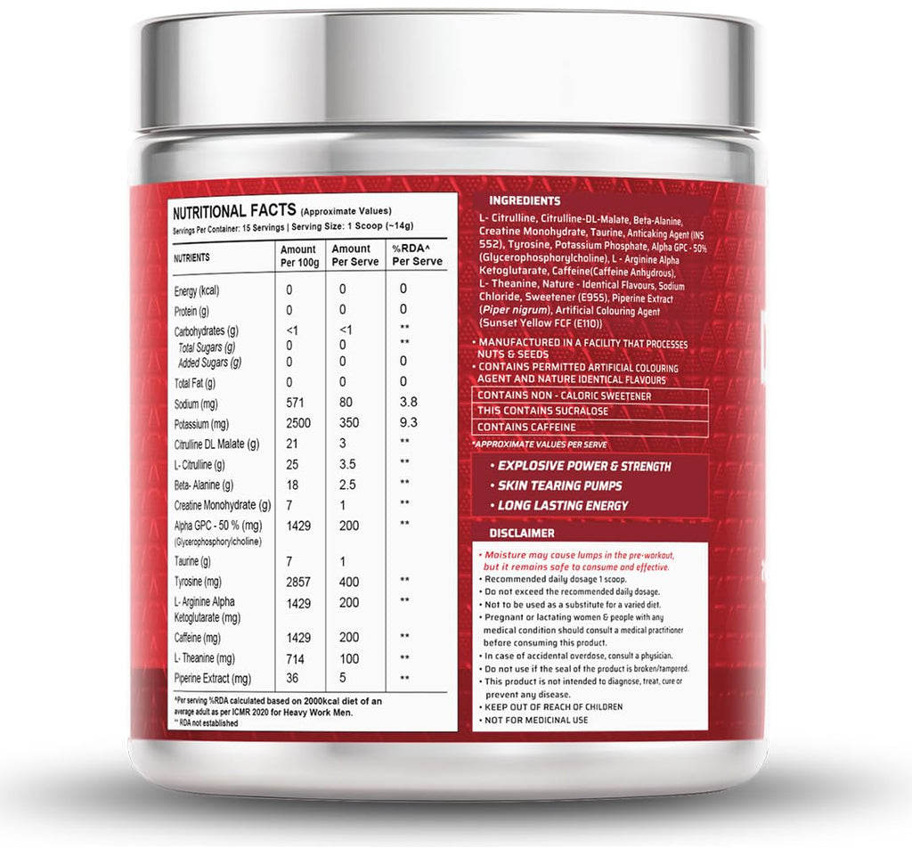 Dynamite Original Pre-Workout for Men (Valencia Orange, 30 Servings) | Energy, Focus & Endurance Booster | GP Fitness