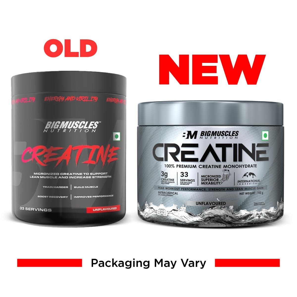 BigMuscles Nutrition Creatine Monohydrate Powder (100g, 33 Servings) | Strength & Performance Booster | GP Fitness