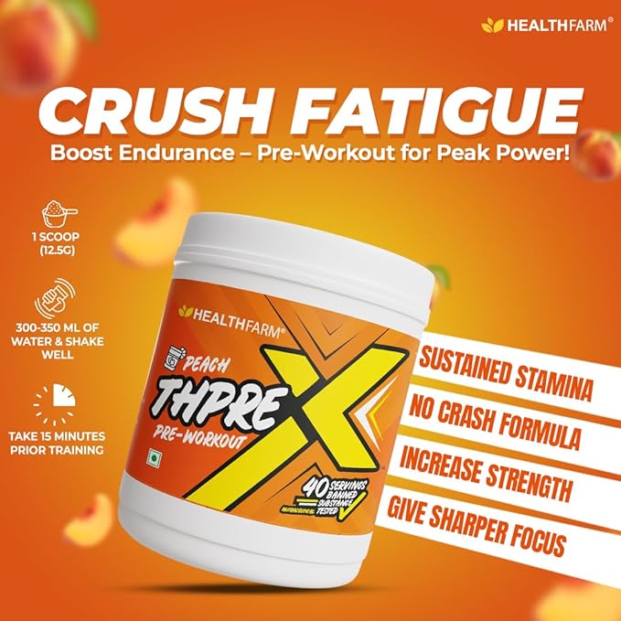 Healthfarm Thpre X Pre-Workout Powder | Sports Nutrition Energy & Endurance Booster (40 Servings) | GP Fitness