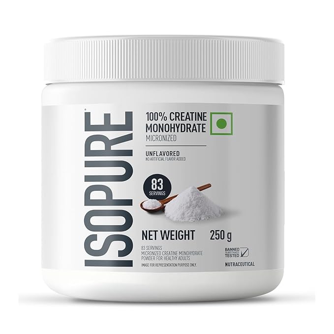 Isopure 100% Creatine Monohydrate Micronized (250g, 83 Servings) | Strength & Performance Booster | GP Fitness