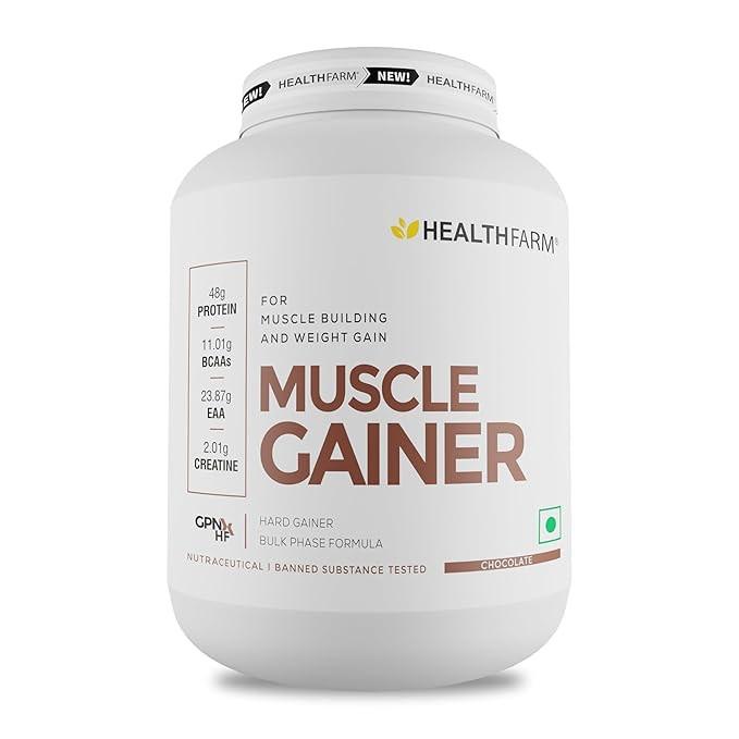 HealthFarm Muscle Gainer Powder – High Protein & Carbs for Fast Muscle Mass & Weight Gain