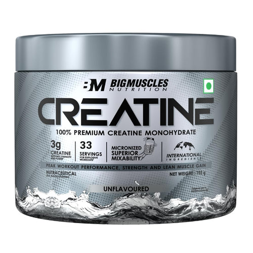 BigMuscles Nutrition Creatine Monohydrate Powder (100g, 33 Servings) | Strength & Performance Booster | GP Fitness