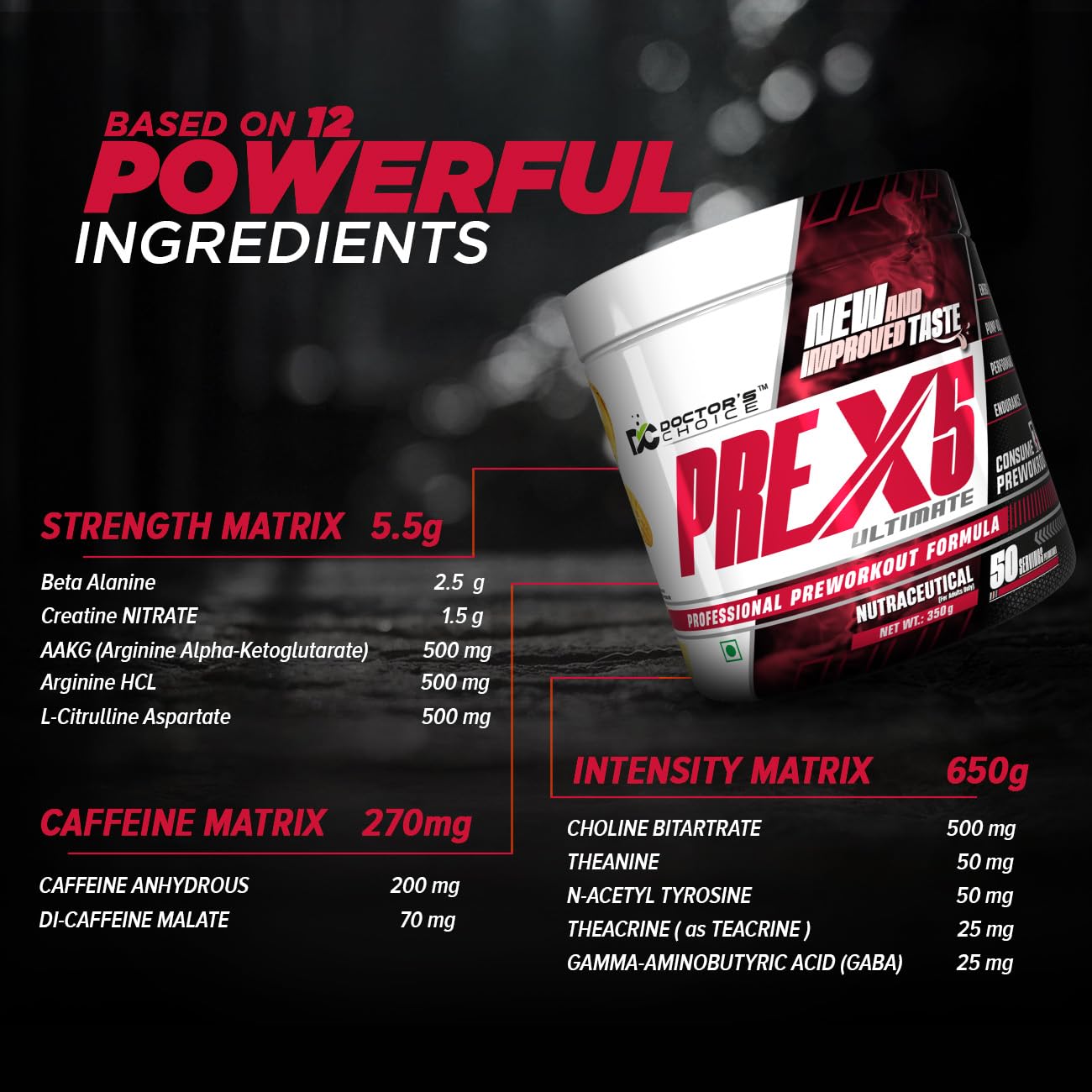 Doctor's Choice Pre Workout X5 Ultimate | Energy, Focus & Endurance Booster | GP Fitness