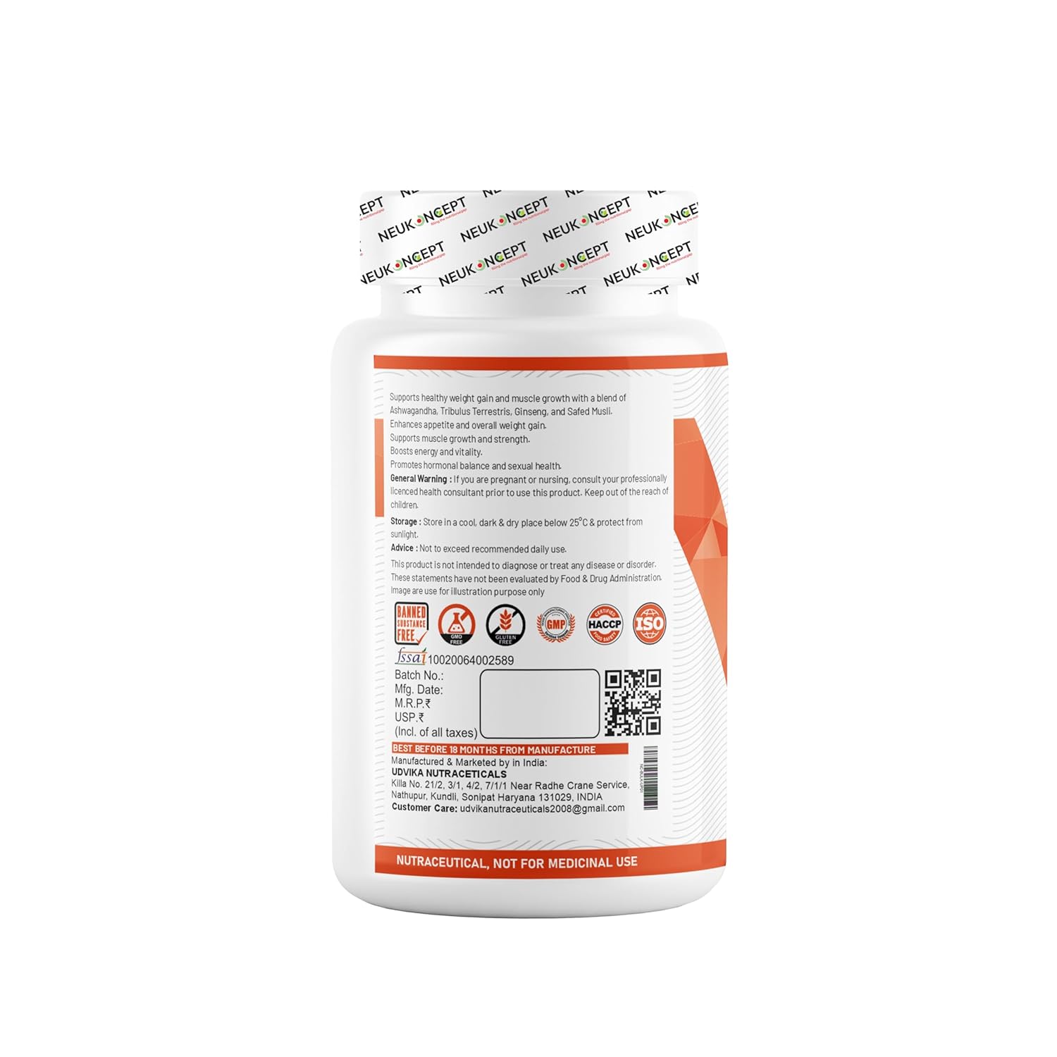 Muscle Club Bulk-Up Herbal Weight Gain Formula | Ayurvedic Weight Gainer for Healthy Mass | GP Fitness