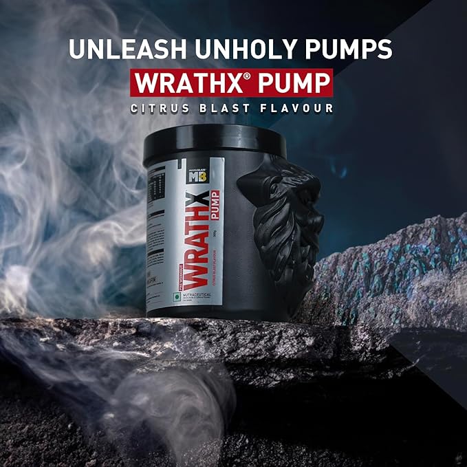 MuscleBlaze Pre Workout WrathX PUMP (30 Servings) | Nitrosigine & L-Citrulline for Pump, Energy & Performance | GP Fitness