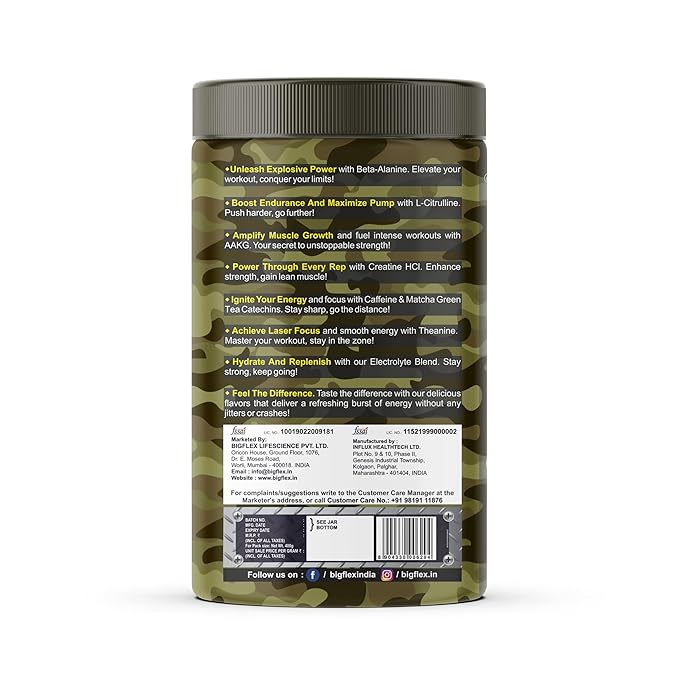 BigFlex Nuke Pre-Workout Powder (400g) | 33 Servings Energy Booster for Strength & Endurance | GP Fitness
