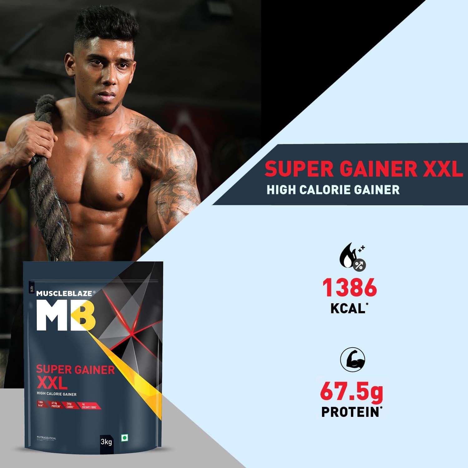 MuscleBlaze Super Gainer XXL – High Protein Muscle Mass & Weight Gainer