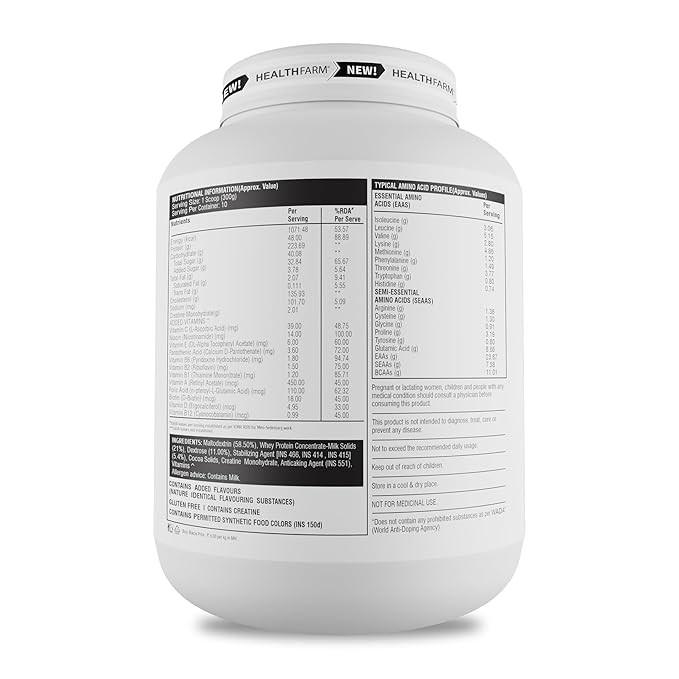 HealthFarm Muscle Gainer Powder – High Protein & Carbs for Fast Muscle Mass & Weight Gain