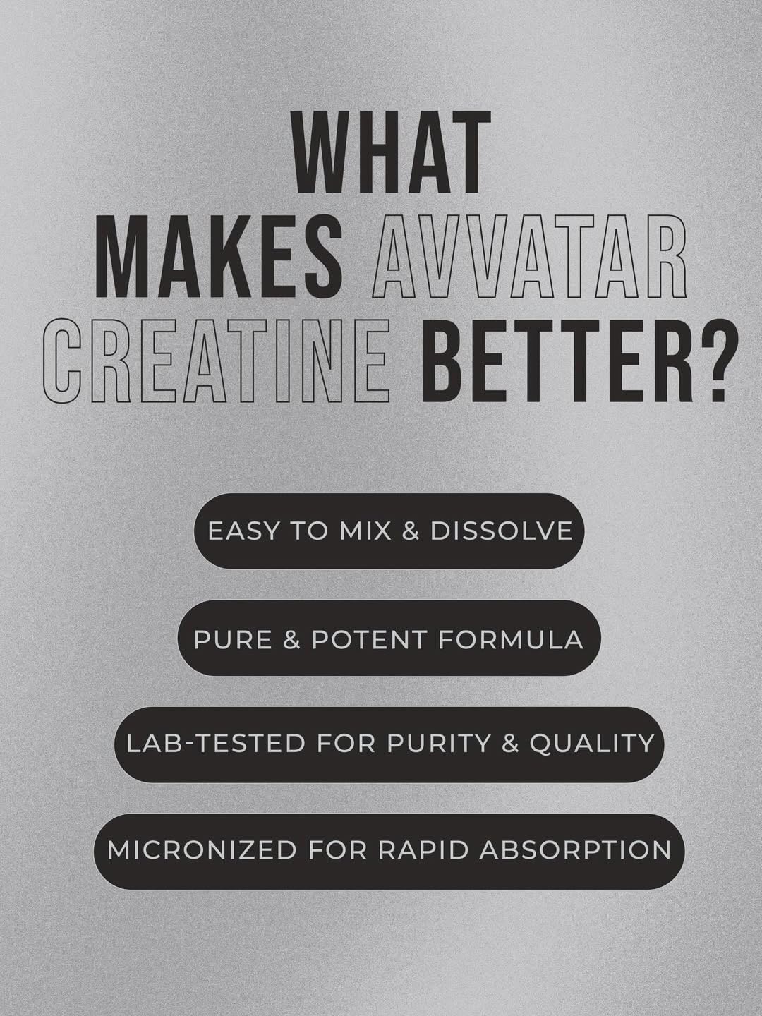 Avvatar Micronized Creatine Monohydrate Powder (100g, 33 Servings) | Strength & Performance Booster | GP Fitness