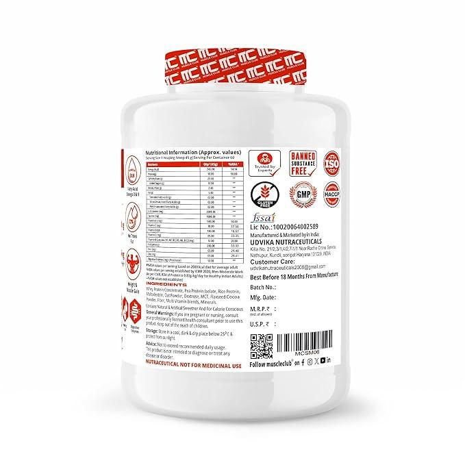 MC MuscleClub Super Mass Build – Whey Protein Mass Gainer for Muscle & Weight Gain