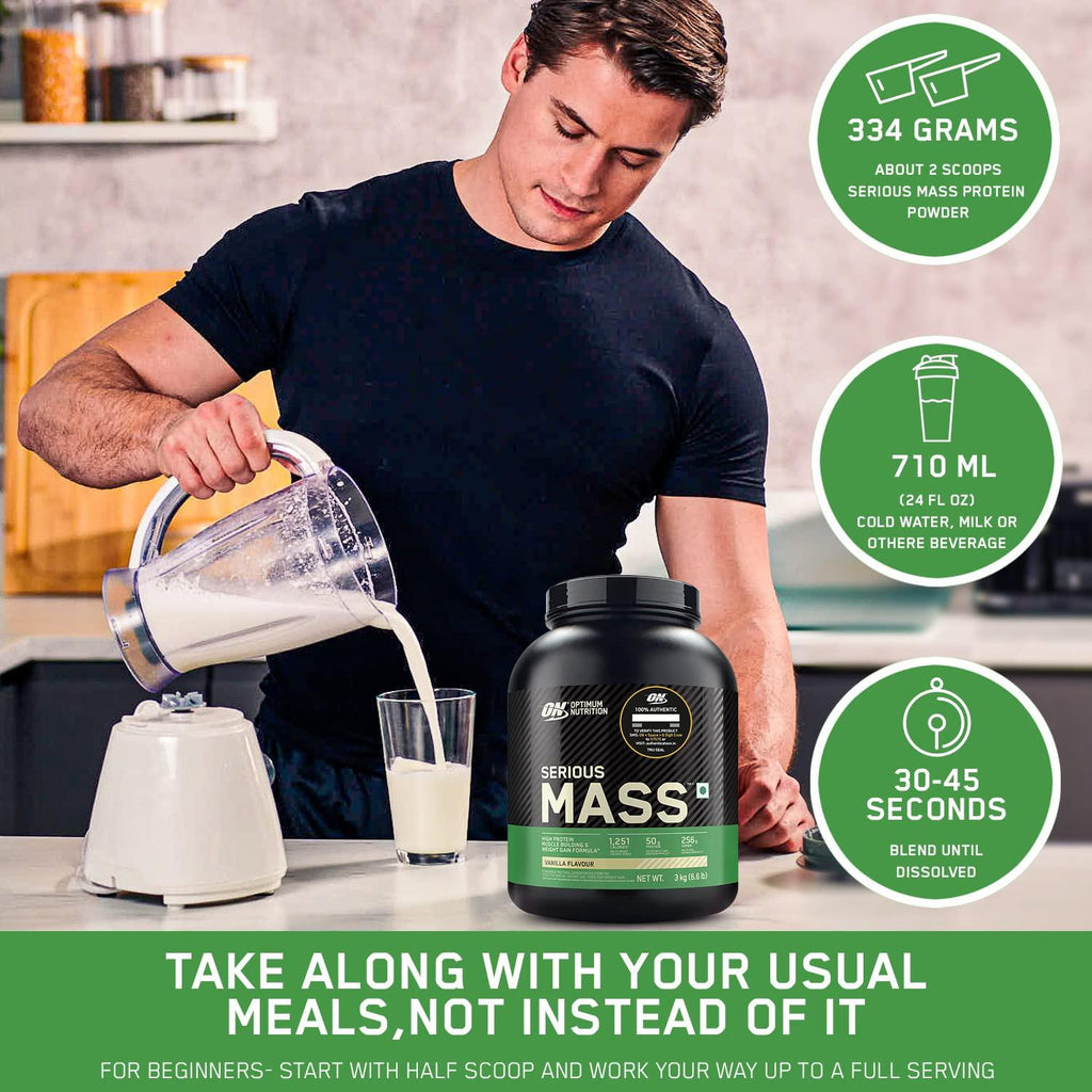 Optimum Nutrition (ON) Serious Mass Weight Gainer – High Protein, High Calorie Muscle & Weight Gain Powder