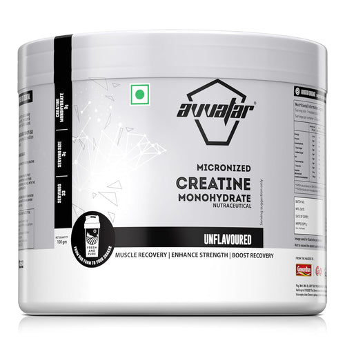 Avvatar Micronized Creatine Monohydrate Powder (100g, 33 Servings) | Strength & Performance Booster | GP Fitness