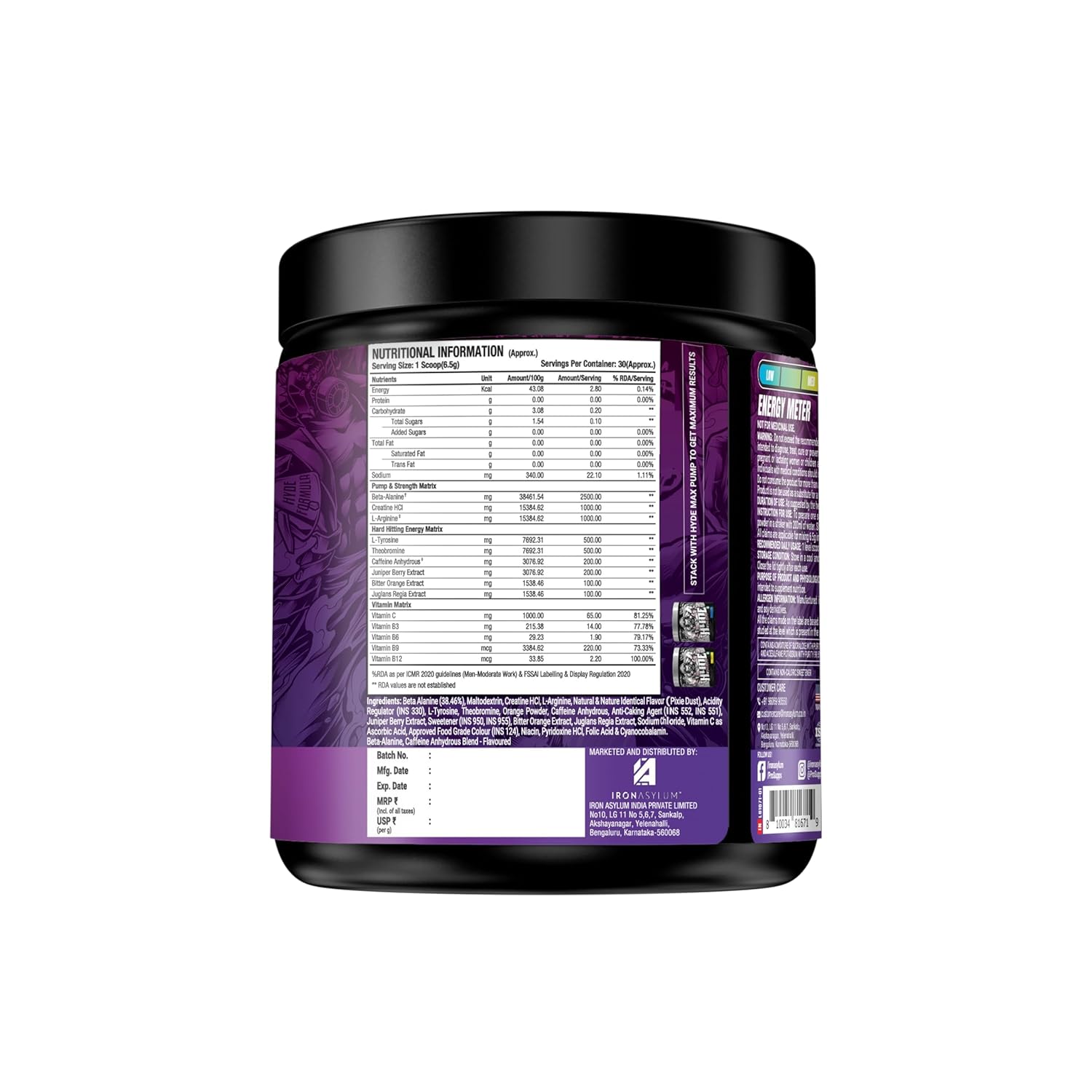 ProSupps Hyde Xtreme Pre-Workout | Hard-Hitting Energy & Focus Booster with Caffeine | GP Fitness