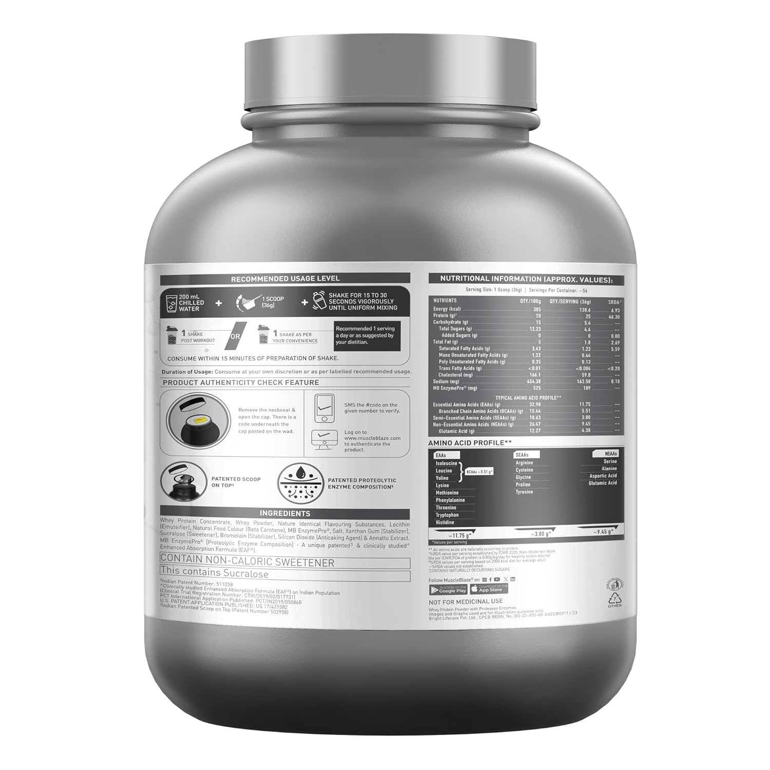 MuscleBlaze Biozyme Performance Whey Protein