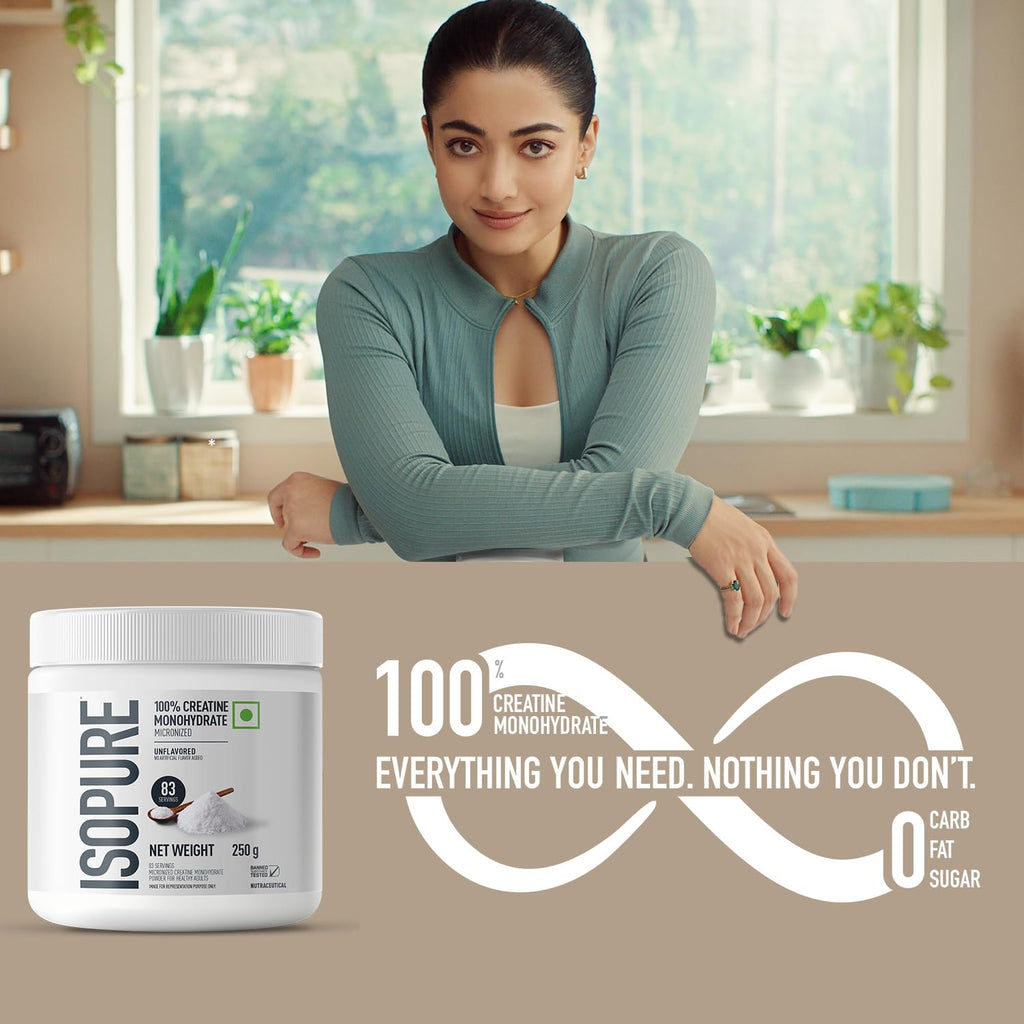 Isopure 100% Creatine Monohydrate Micronized (250g, 83 Servings) | Strength & Performance Booster | GP Fitness