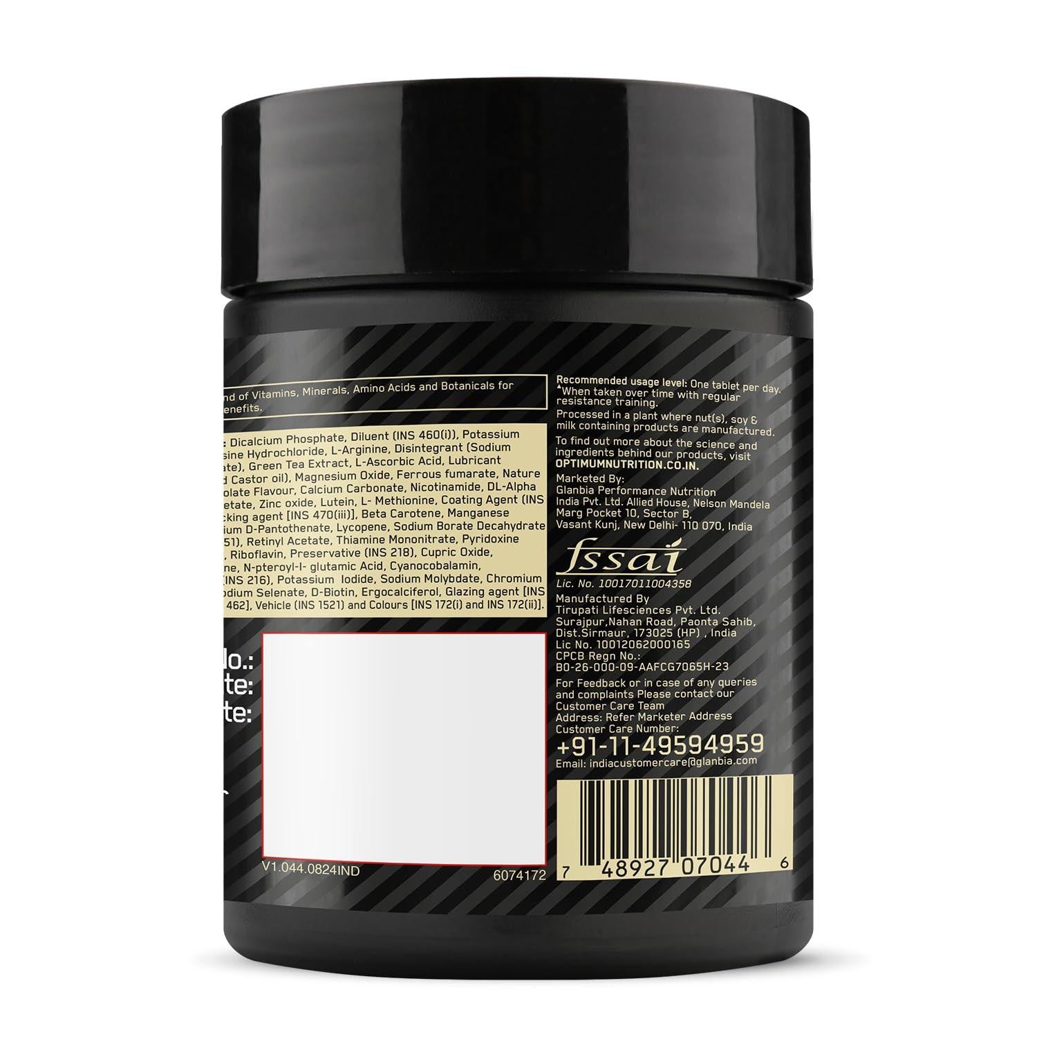 Optimum Nutrition (ON) Multivitamin for Men – 60 Tablets | 26 Vitamins & Minerals | GP Fitness