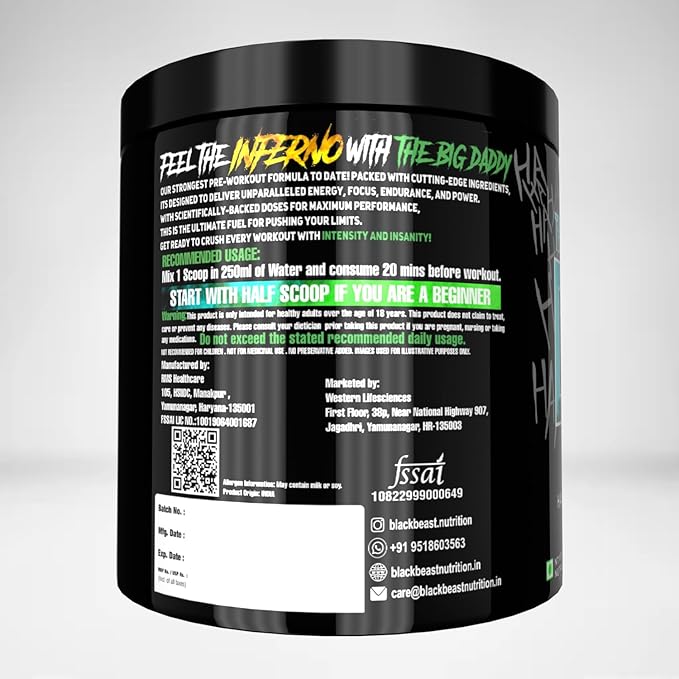 Black Beast The Big Daddy Inferno Pre-Workout (Psychopath Punch) | Extreme Energy, Focus & Endurance | GP Fitness