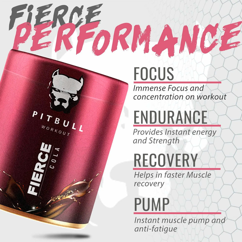 Pitbull Fierce Pre-Workout with Creatine Nitrate – Instant Pump, Focus & Energy | GP Fitness