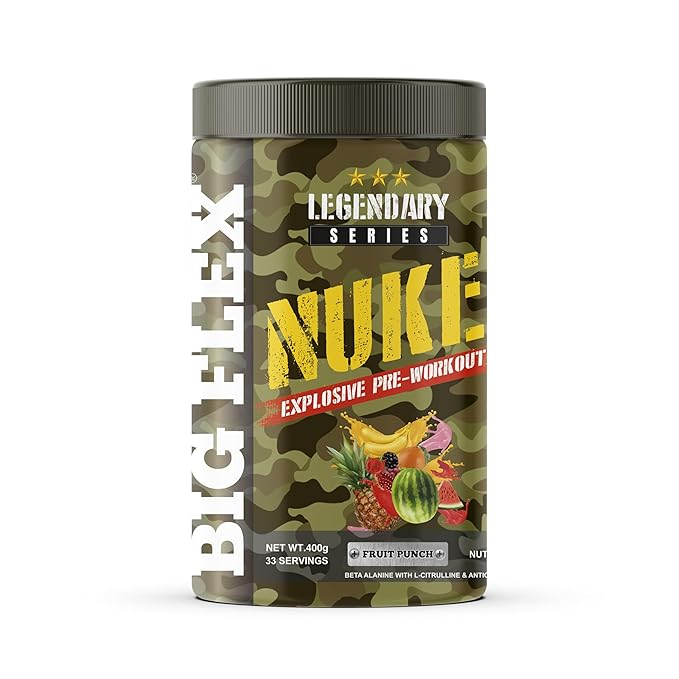 BigFlex Nuke Pre-Workout Powder (400g) | 33 Servings Energy Booster for Strength & Endurance | GP Fitness