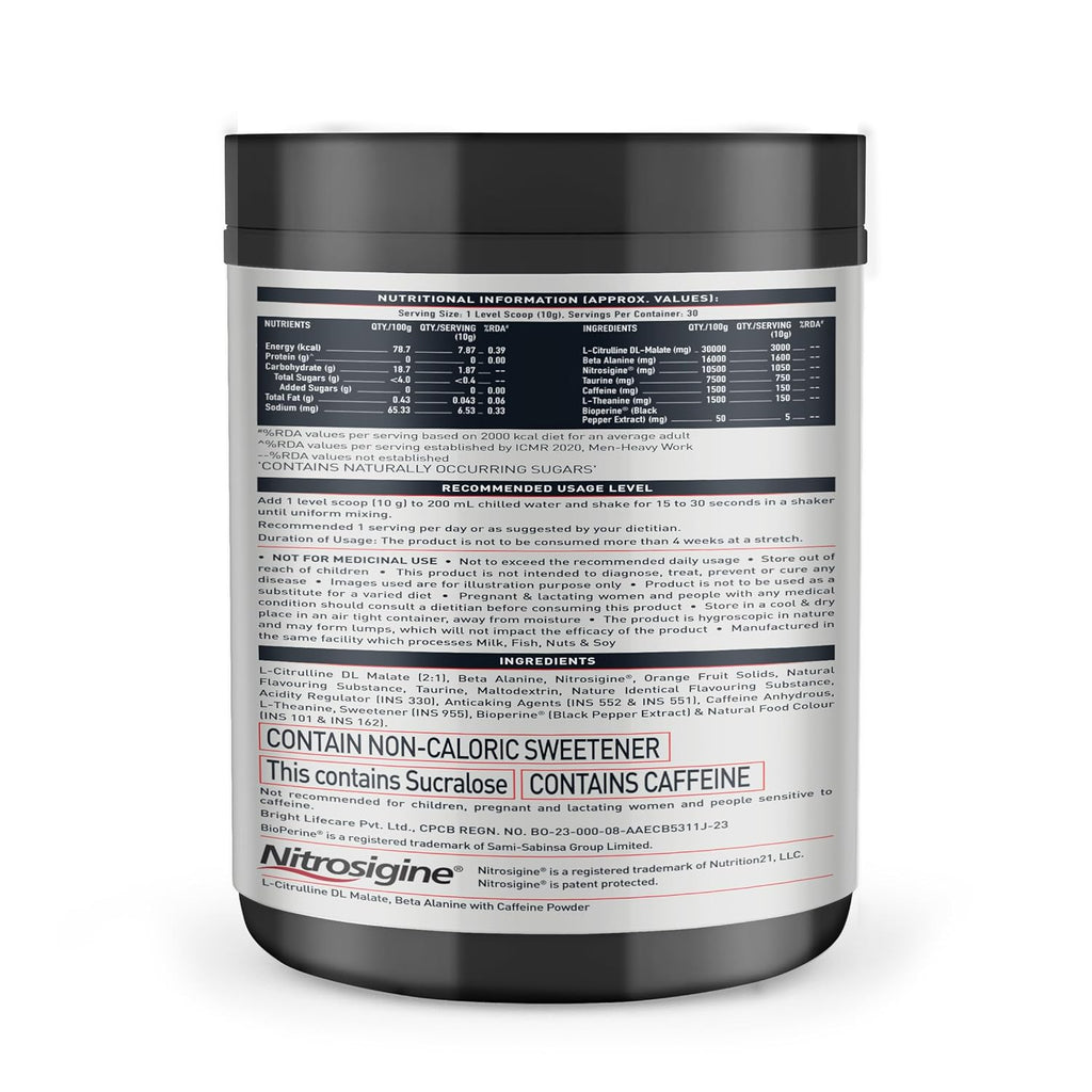 MuscleBlaze Pre Workout WrathX PUMP (30 Servings) | Nitrosigine & L-Citrulline for Pump, Energy & Performance | GP Fitness