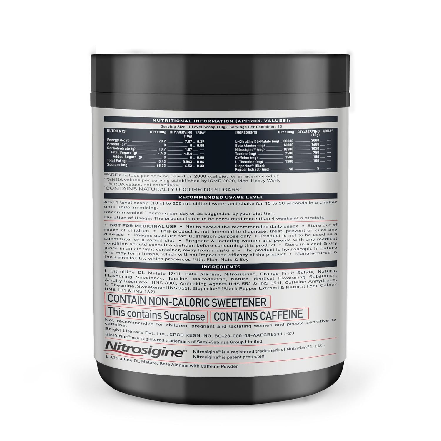 MuscleBlaze Pre Workout WrathX PUMP (30 Servings) | Nitrosigine & L-Citrulline for Pump, Energy & Performance | GP Fitness
