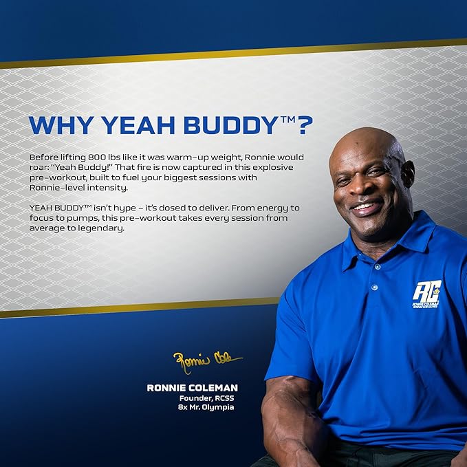 Ronnie Coleman Yeah Buddy Pre-Workout Powder (270g) | Energy, Focus & Endurance Booster | GP Fitness