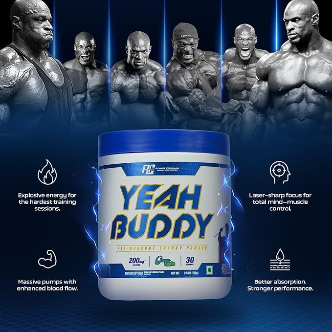 Ronnie Coleman Yeah Buddy Pre-Workout Powder (270g) | Energy, Focus & Endurance Booster | GP Fitness