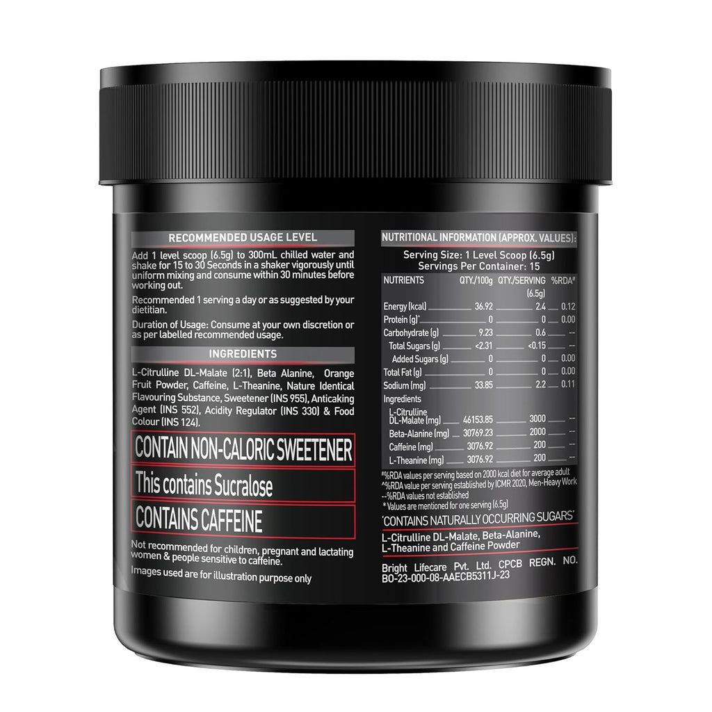 MuscleBlaze Pre Workout 200 Xtreme (100g, 15 Servings) | Energy, Focus & Endurance Booster | GP Fitness