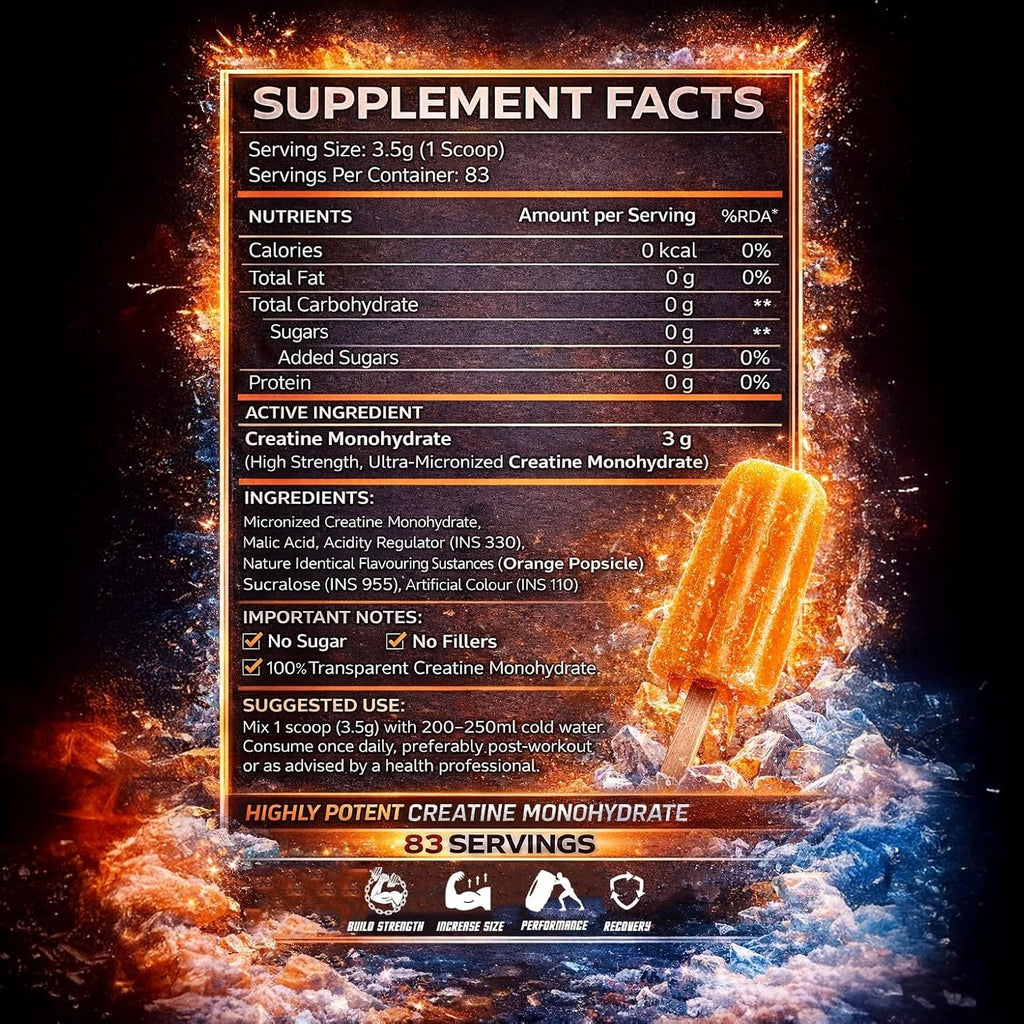 Black Beast Creatine Monohydrate (3000mg, 83 Servings) | Ultra Micronized for Strength & Performance | GP Fitness