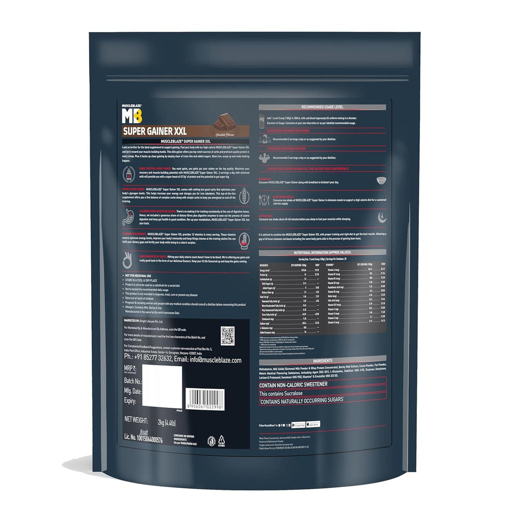 MuscleBlaze Super Gainer XXL – High Protein Muscle Mass & Weight Gainer