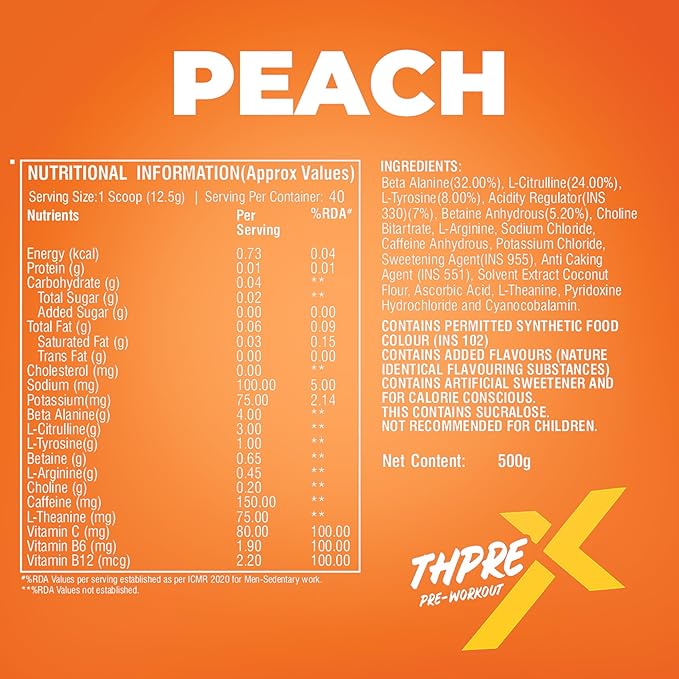Healthfarm Thpre X Pre-Workout Powder | Sports Nutrition Energy & Endurance Booster (40 Servings) | GP Fitness