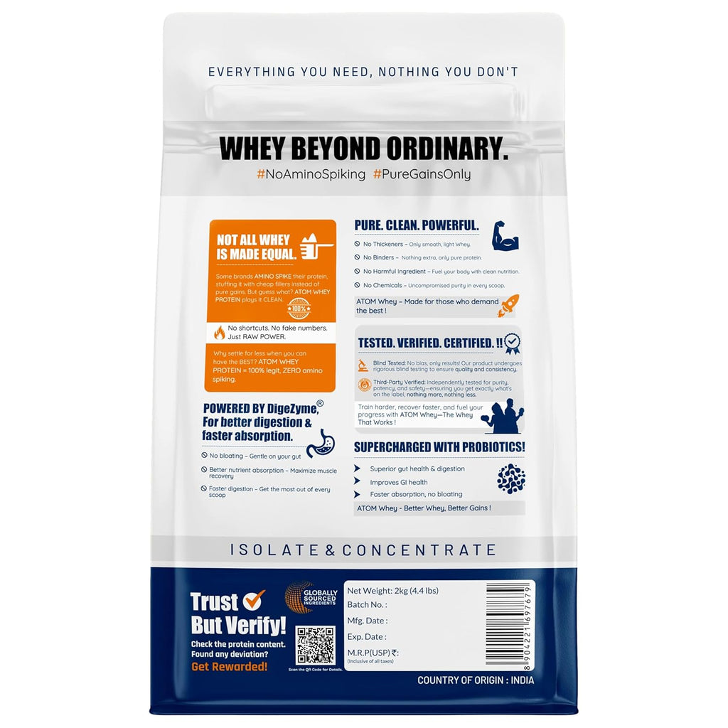 AS-IT-IS ATOM Whey Protein | 27g Protein Blend with Digestive Enzymes