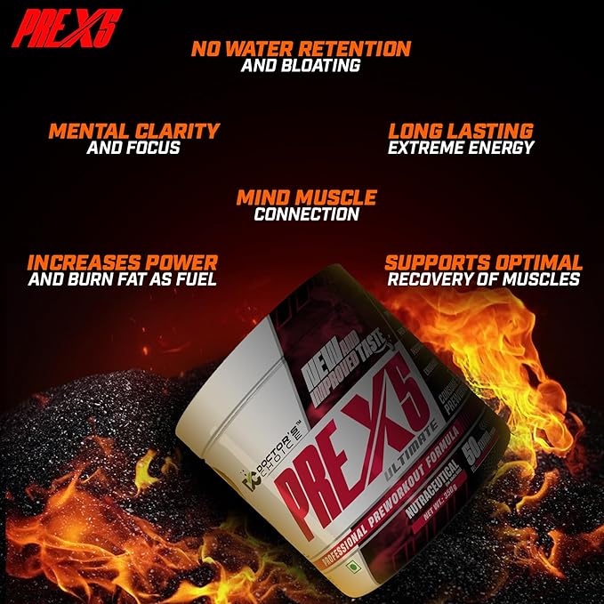 Doctor's Choice Pre Workout X5 Ultimate | Energy, Focus & Endurance Booster | GP Fitness