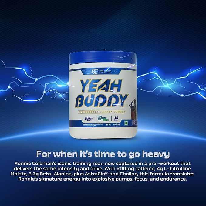 Ronnie Coleman Yeah Buddy Pre-Workout Powder (270g) | Energy, Focus & Endurance Booster | GP Fitness