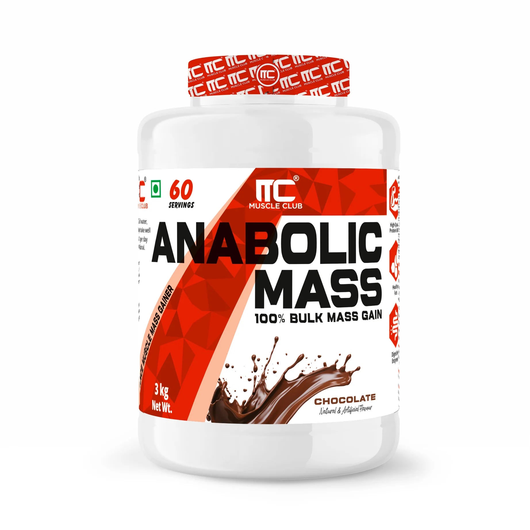 Muscle Club Anabolic Mass Gainer | High-Calorie Weight Gainer with Protein, Creatine & L-Glutamine