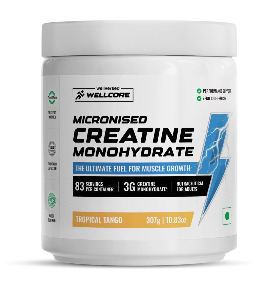 Wellcore Pure Micronised Creatine Powder (83 Servings) For Enhanced Muscle Strength With Rapid Absorption | Creatine Monohydrate | Wellcore Creatine - 307g
