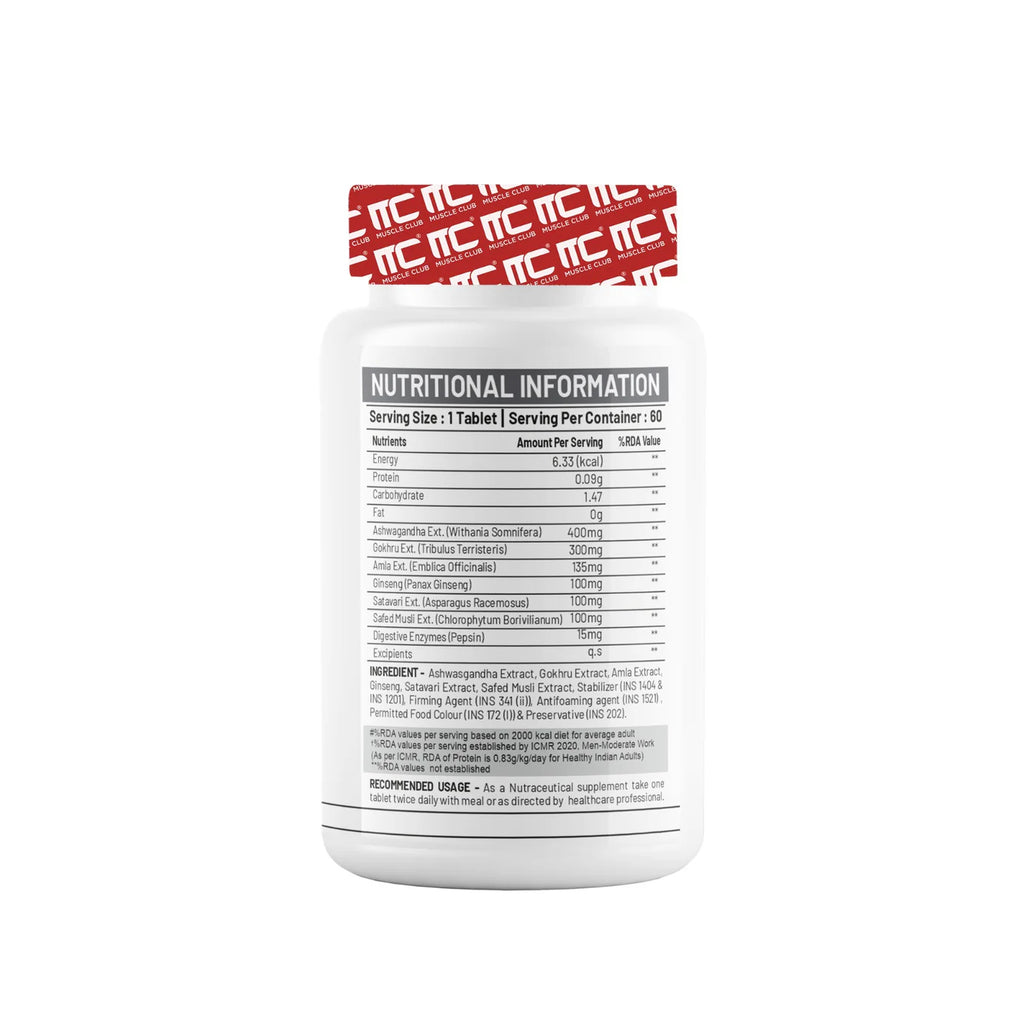 Muscle Club GAINZDROL Weight & Muscle Gainer Tablets with Ashwagandha | Strength, Mass & Recovery Support | GP Fitness