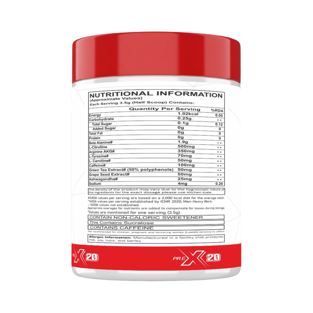 Nature's Pure PreX 20 Pre-Workout | Energy, Focus & Endurance Booster | GP Fitness