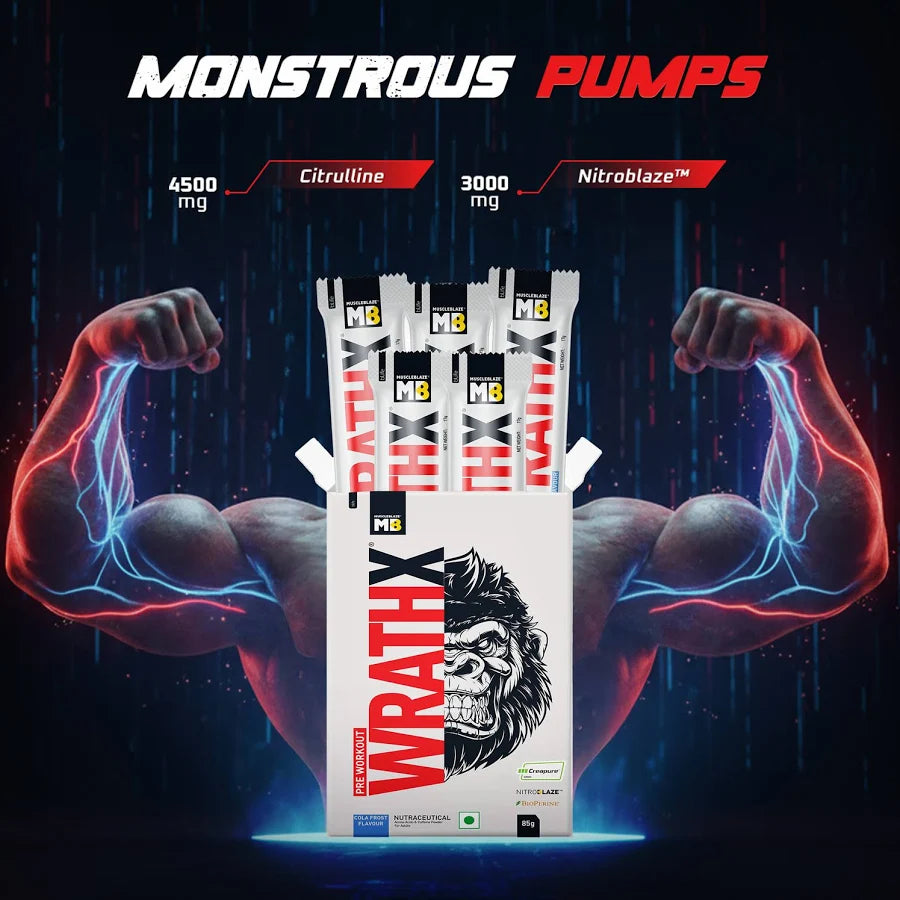 MuscleBlaze Pre Workout WrathX with Creapure®, Nitroblaze & BioPerine